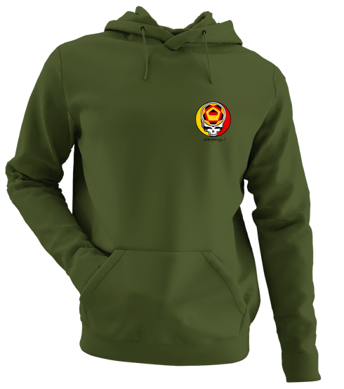 German FIFA World Cup - Premium Grateful Dead Left Chest Hoodie - Military Green - 7