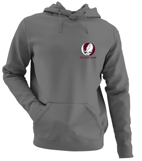 Texas A&M University - Premium Grateful Dead Left Chest Hoodie - Charcoal