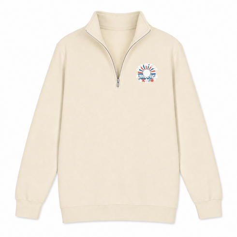 USA - Premium Grateful Dead Quarter-Zip Pullover - Sand - 1