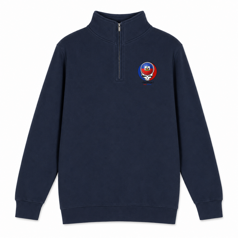 Haiti FIFA World Cup - Premium Grateful Dead Quarter-Zip Pullover - Navy - 4