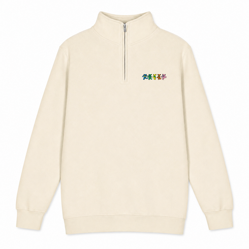 Dancing Bears - Premium Grateful Dead Quarter-Zip Pullover - Sand - 2