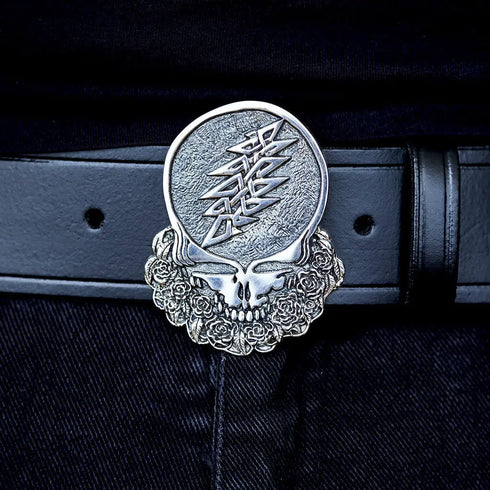 Grateful Dead - Limited Edition - Cornell '77 - Steal Your Face Sterling Silver Belt Buckle - StealieShop
