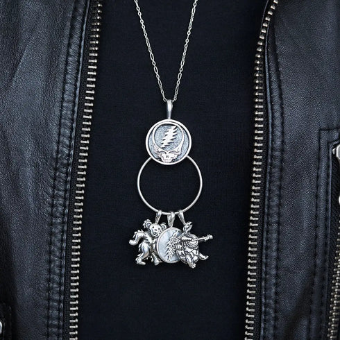Grateful Dead - Limited Edition - Cornell '77 - Steal Your Face Sterling Silver Charm Catcher Necklace - StealieShop