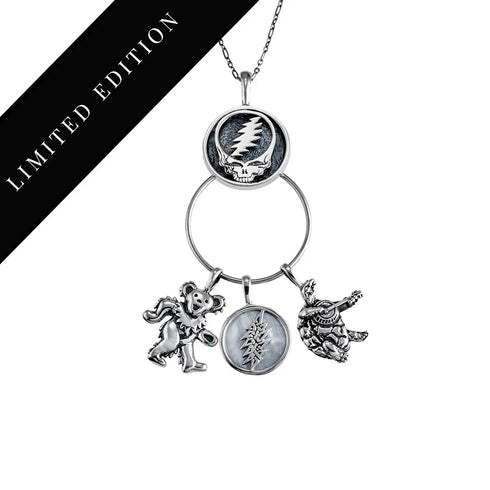 Grateful Dead - Limited Edition - Cornell '77 - Steal Your Face Sterling Silver Charm Catcher Necklace - StealieShop