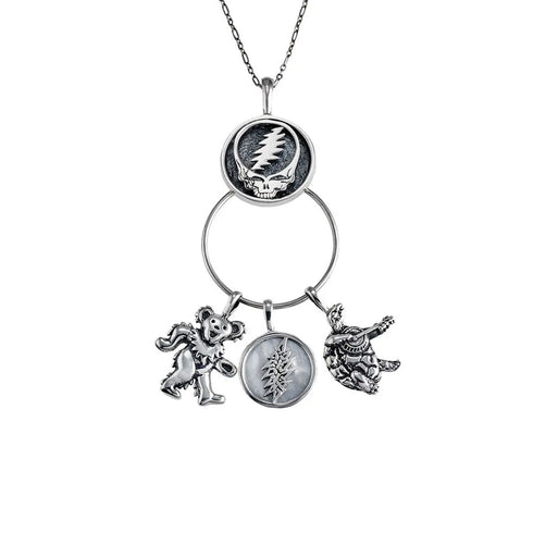 Grateful Dead - Limited Edition - Cornell '77 - Steal Your Face Sterling Silver Charm Catcher Necklace - StealieShop