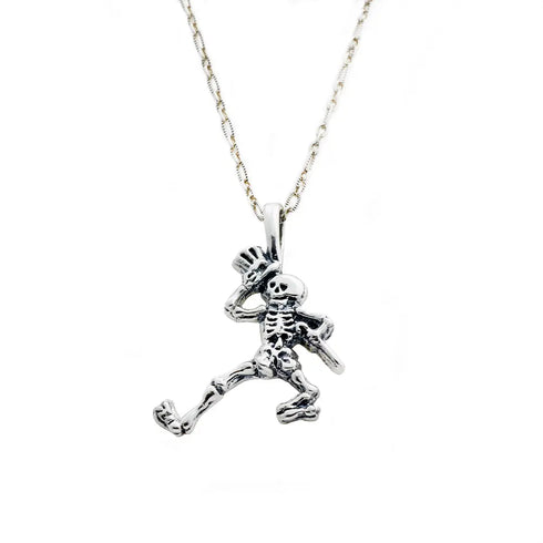 Grateful Dead - Dancing Skeletons Sterling Silver Charm Necklace - StealieShop