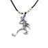 Grateful Dead - Dancing Skeletons Sterling Silver Beads & Thin Leather Necklace - StealieShop