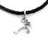 Grateful Dead - Dancing Skeletons Sterling Silver Charm Woven Leather Necklace - StealieShop
