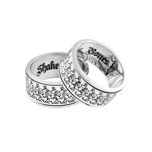 Grateful Dead - Dancing Skeletons Sterling Silver Spinner Ring - StealieShop