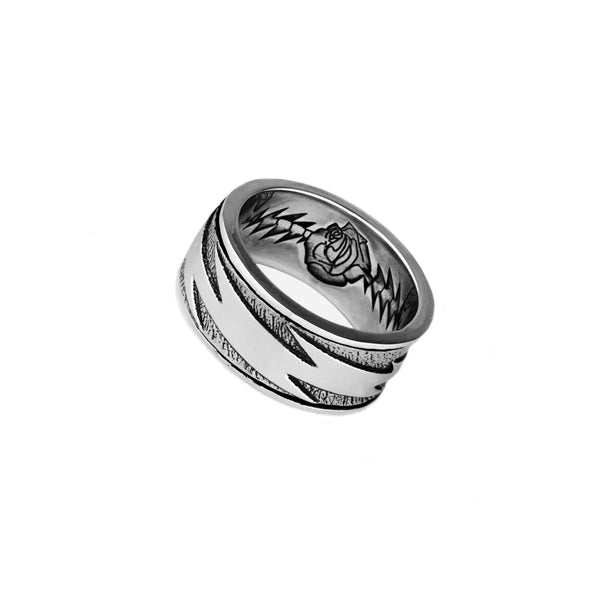 Grateful Dead - Grateful Dead 13-Point Lightning Bolt Sterling Silver Spinner Ring - StealieShop