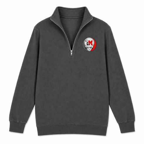 Miami Ohio Redskins - Premium Grateful Dead Quarter-Zip Pullover - Charcoal - 5