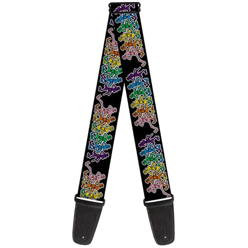 Grateful Dead - Guitar Strap - Dancing Skeletons Black Multi Color - StealieShop