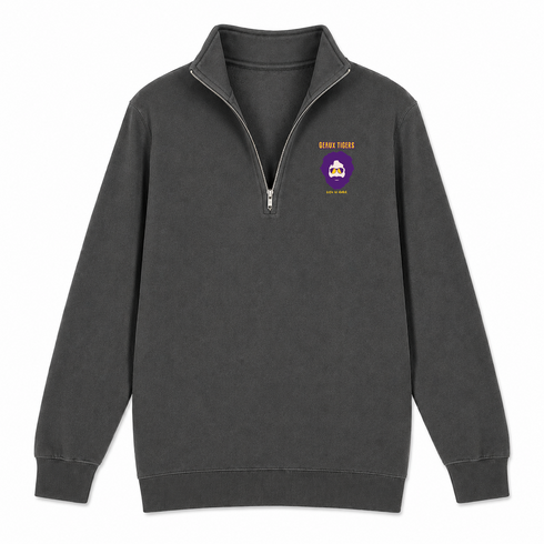 LSU Jerry - Life is dead.® - Premium Grateful Dead Quarter-Zip Pullover - Charcoal - 6