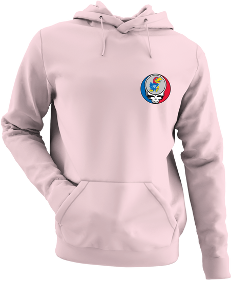 University of Kansas - Premium Grateful Dead Left Chest Hoodie - Light Pink - 4
