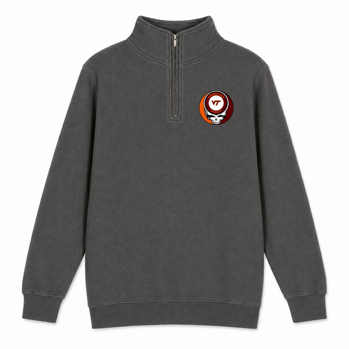 Virginia Tech - Premium Grateful Dead Quarter-Zip Pullover - Charcoal - 5
