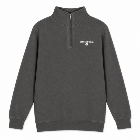 Life is dead.® - Premium Grateful Dead Quarter-Zip Pullover - Charcoal - 5