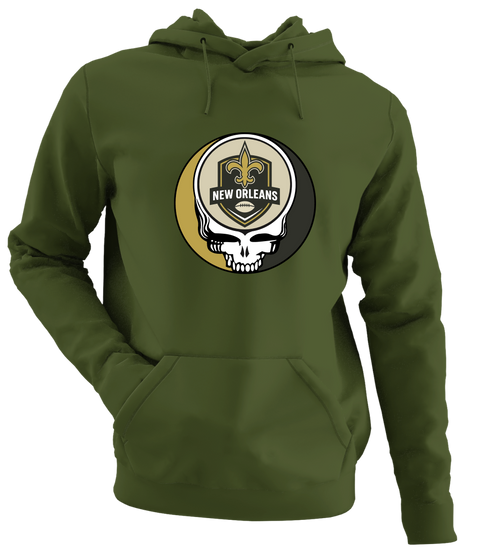 New Orleans Football - Premium Grateful Dead Hoodie - Military Green - 7