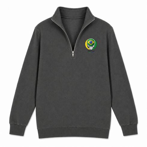 Brazil FIFA New Ball - Premium Grateful Dead Quarter-Zip Pullover - Charcoal - 6