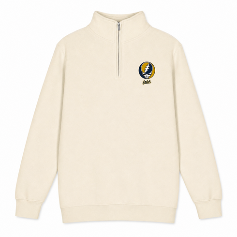 Notre Dame University - Premium Grateful Dead Quarter-Zip Pullover - Sand - 1