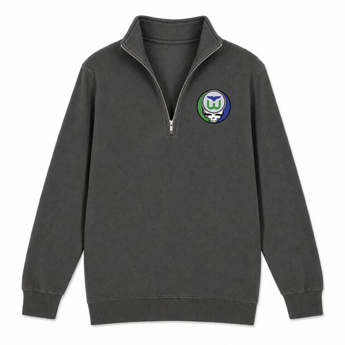 Hartford Whalers - Premium Grateful Dead Quarter-Zip Pullover - Charcoal - 6