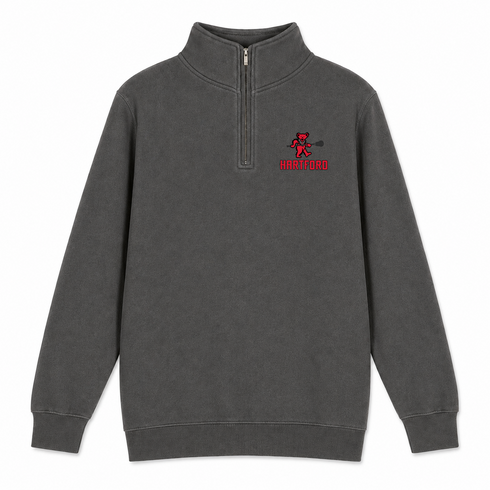 Hartford Lax Bear - Premium Grateful Dead Quarter-Zip Pullover - Charcoal - 5