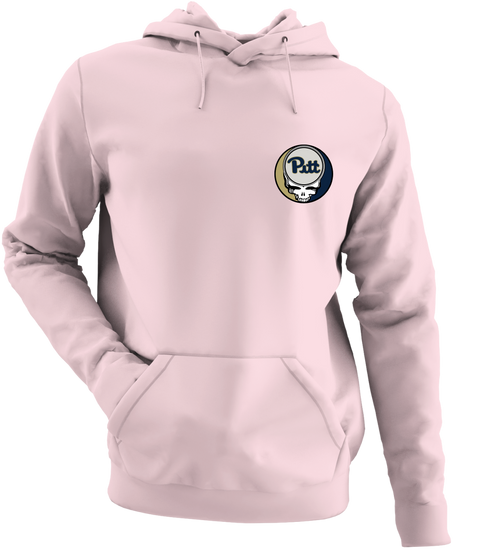 University of Pittsburgh - Premium Grateful Dead Left Chest Hoodie - Light Pink