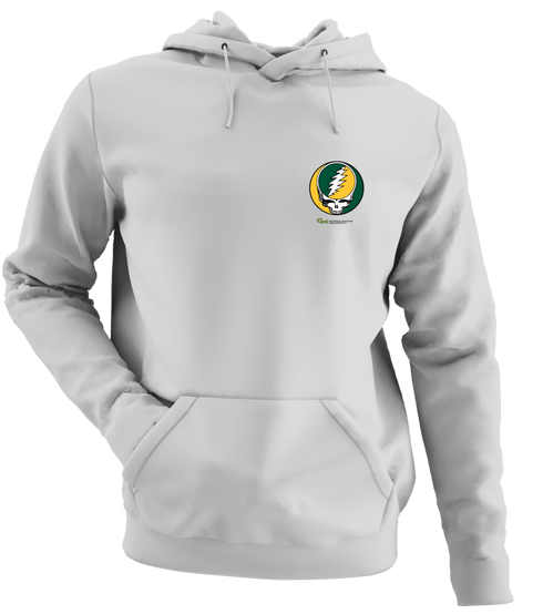 George Mason University - Premium Grateful Dead Left Chest Hoodie - Sport Grey