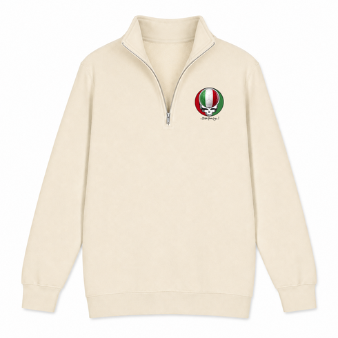 Italy FIFA World Cup - Premium Grateful Dead Quarter-Zip Pullover - Sand - 2