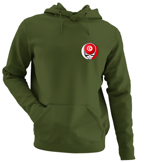 Tunisia FIFA World Cup - Premium Grateful Dead Left Chest Hoodie - Military Green