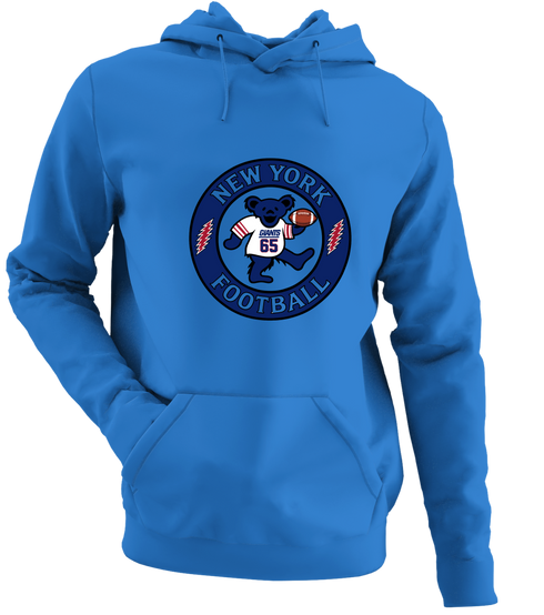 New York Football Dancing Bear - Premium Grateful Dead Hoodie - Heather Royal