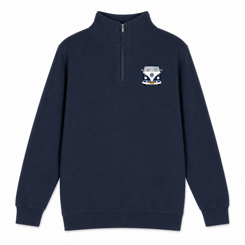 Jerry and The Bear - Life is dead.® Yankees Bus - Premium Grateful Dead Quarter-Zip Pullover - Navy - 3