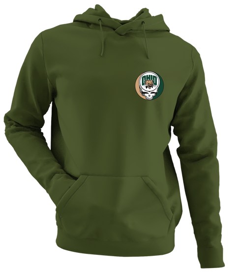 Ohio University - Premium Grateful Dead Left Chest Hoodie - Military Green - 7