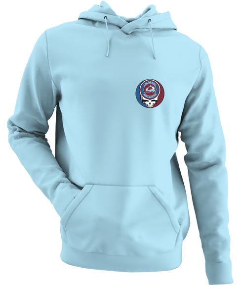 Colorado Avalanche - Premium Grateful Dead Left Chest Hoodie - Light Blue - 1