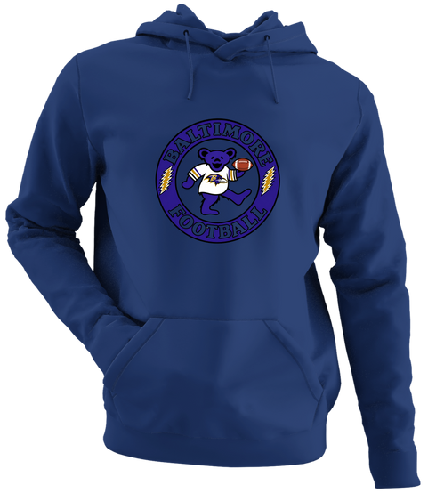 Baltimore Football Dancing Bear - Premium Grateful Dead Hoodie - Navy