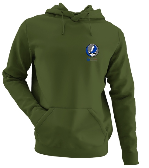 Georgia State University - Premium Grateful Dead Left Chest Hoodie - Military Green - 7