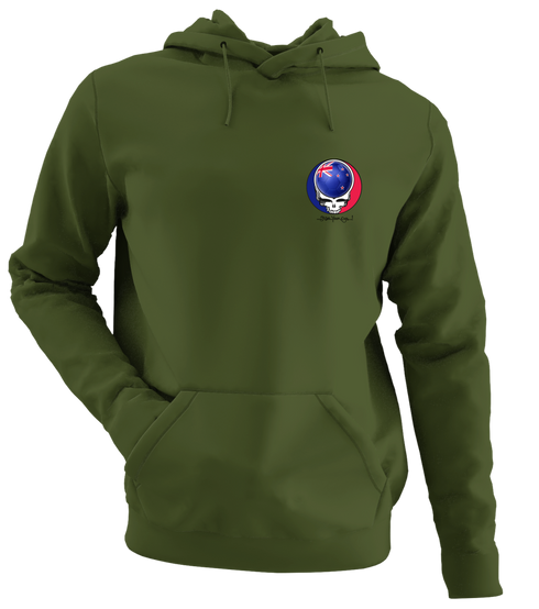 New Zealand FIFA World Cup - Premium Grateful Dead Left Chest Hoodie - Military Green - 7