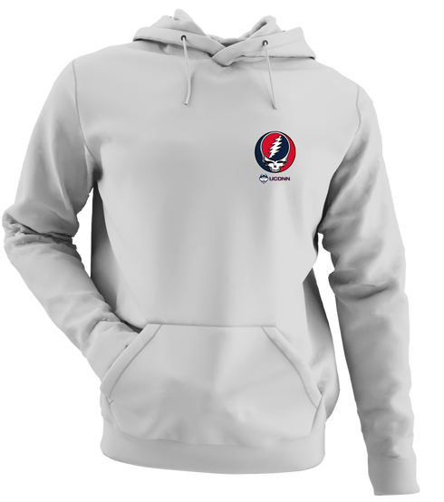University of Connecticut - Premium Grateful Dead Left Chest Hoodie - Sport Grey - 9