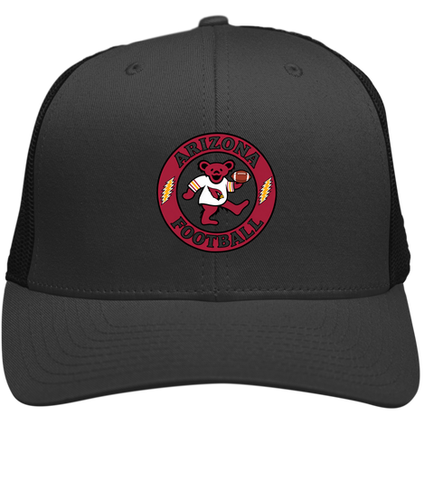 Arizona Football Dancing Bear Stealie Grateful Dead Trucker Cap - Charcoal | Black