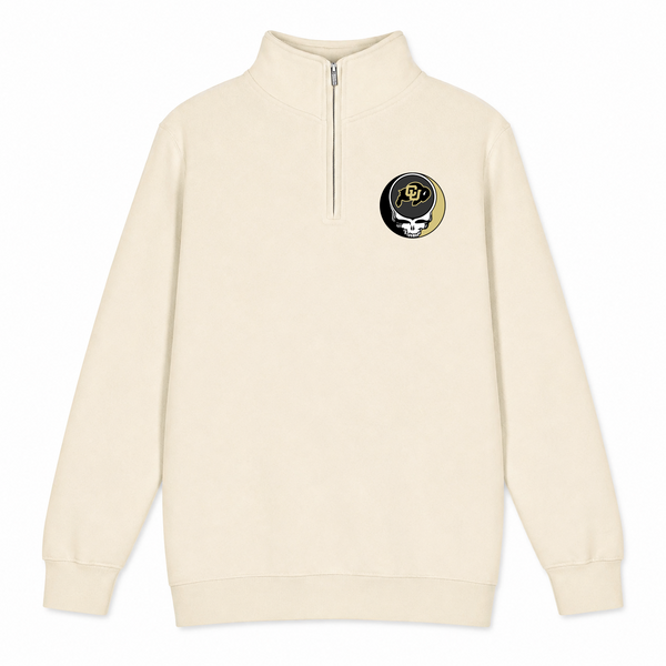 University of Colorado - Premium Grateful Dead Quarter-Zip Pullover - Sand - 1