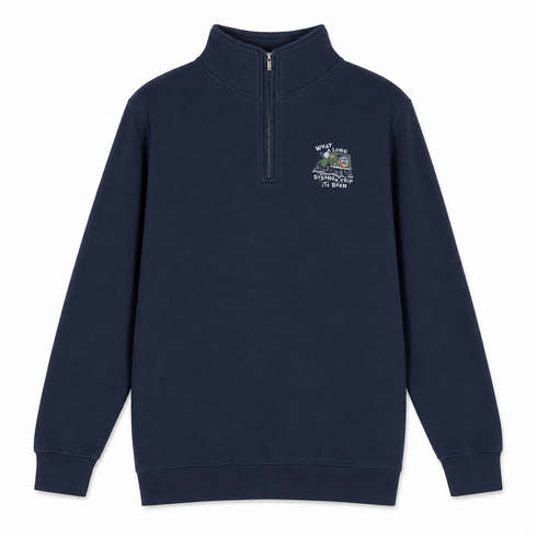 Long Strange Trip - Life is dead.® Jeep - Premium Grateful Dead Quarter-Zip Pullover - Navy - 3