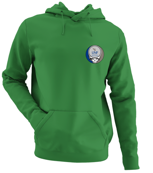 University of North Florida - Premium Grateful Dead Left Chest Hoodie - Irish Green - 6