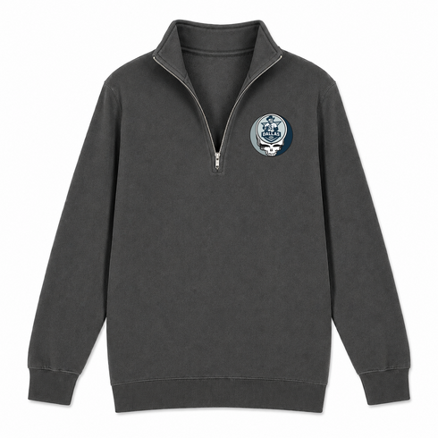 Dallas Football - Premium Grateful Dead Quarter-Zip Pullover - Charcoal - 6