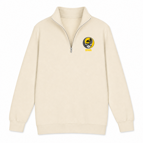 University of Iowa - Premium Grateful Dead Quarter-Zip Pullover - Sand - 2