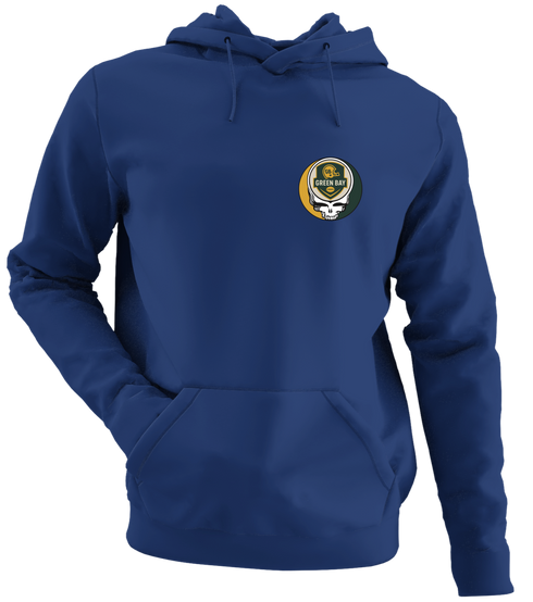Green Bay Football - Premium Grateful Dead Left Chest Hoodie - Navy - 2