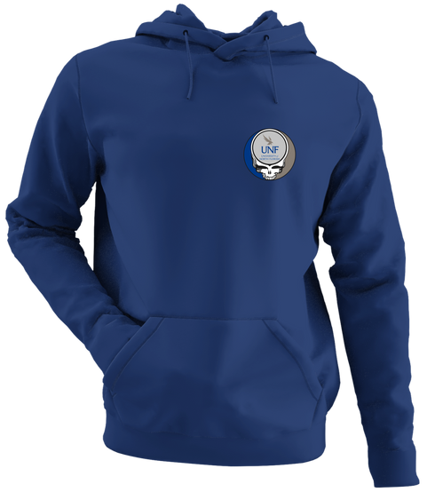 University of North Florida - Premium Grateful Dead Left Chest Hoodie - Navy - 2