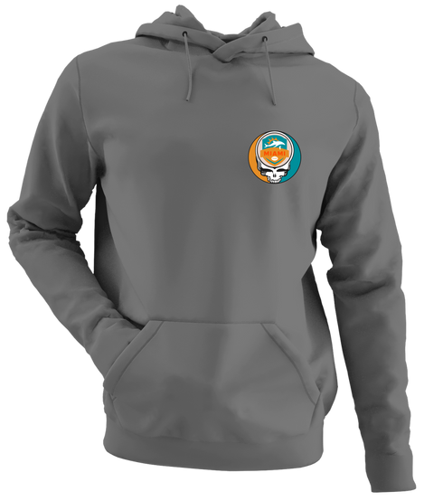 Miami Football - Premium Grateful Dead Left Chest Hoodie - Charcoal - 8
