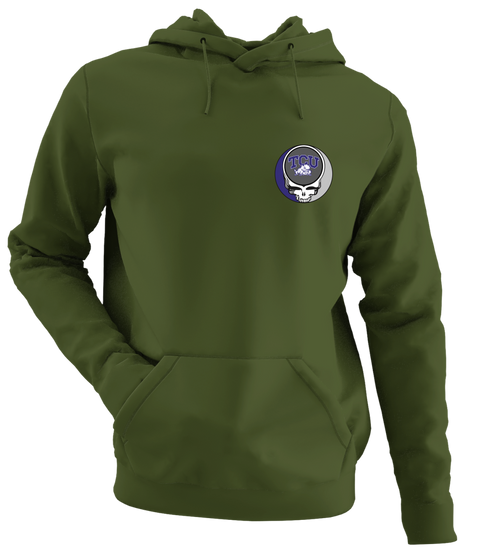 TCU - Premium Grateful Dead Left Chest Hoodie - Military Green - 7