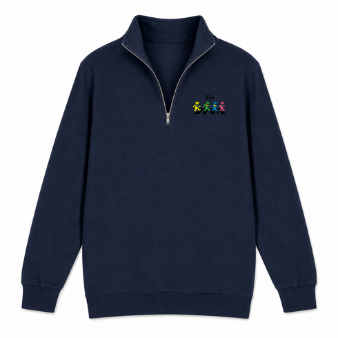 The Bears - Life is dead.® - Premium Grateful Dead Quarter-Zip Pullover - Navy - 4