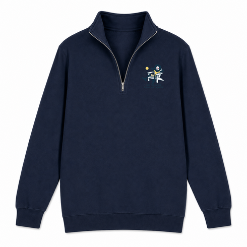 Jerry's Not Workin' From Anywhere - Life is dead.® - Premium Grateful Dead Quarter-Zip Pullover - Navy - 4