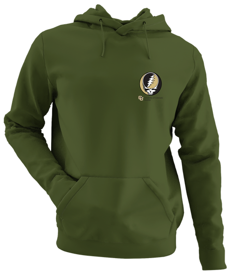 University of Colorado - Premium Grateful Dead Left Chest Hoodie - Military Green - 7